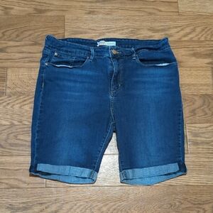 Signature by Levi Strauss Blue Jean Shorts with Rolled Hems